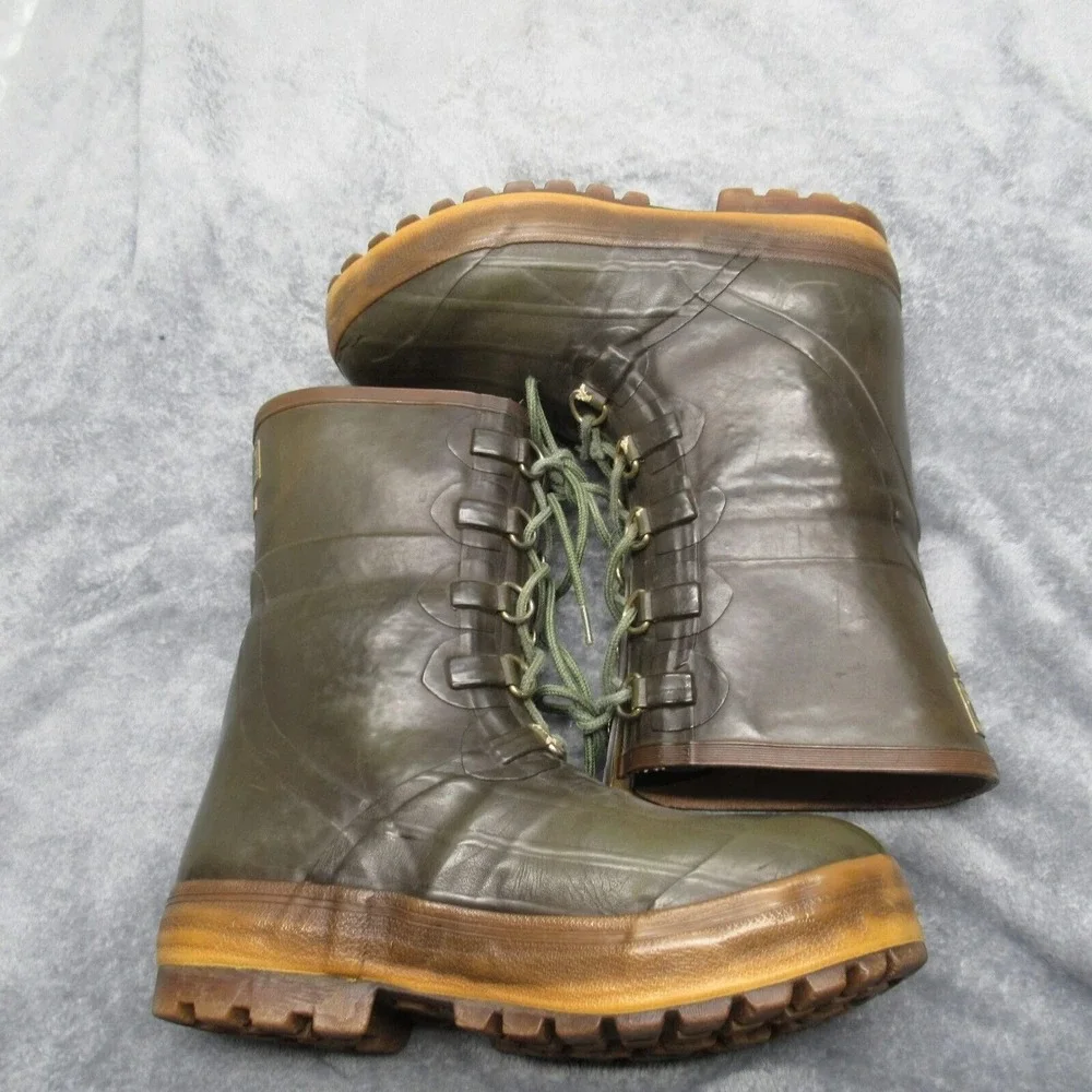 Hodgman Duck Boots Men 9 Insulated Waterproof Hunter Green Vintage Military 1984
